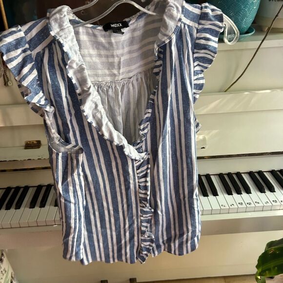 Mexx Light Blue and White Striped Top M - Picture 16 of 16